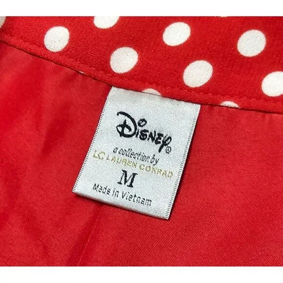 Disney/Lauren Conrad Collab Minnie Mouse Red & White Polka Dot Shorts Set Sz M - Picture 10 of 13